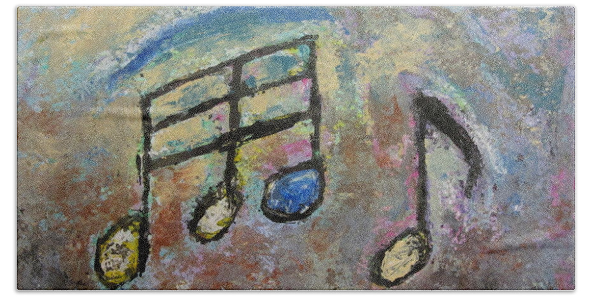 Impressionist Hand Towel featuring the painting Blue Note #1 by Anita Burgermeister