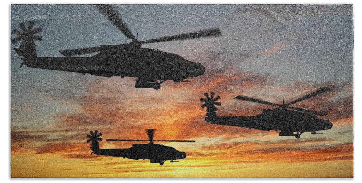 Boeing Ah-64 Apache Hand Towel featuring the photograph Boeing Ah-64 Apache #1 by Jackie Russo