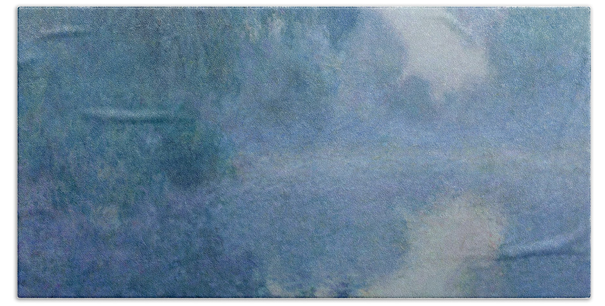 Impressionist Bath Sheet featuring the painting Branch of the Seine near Giverny by Claude Monet