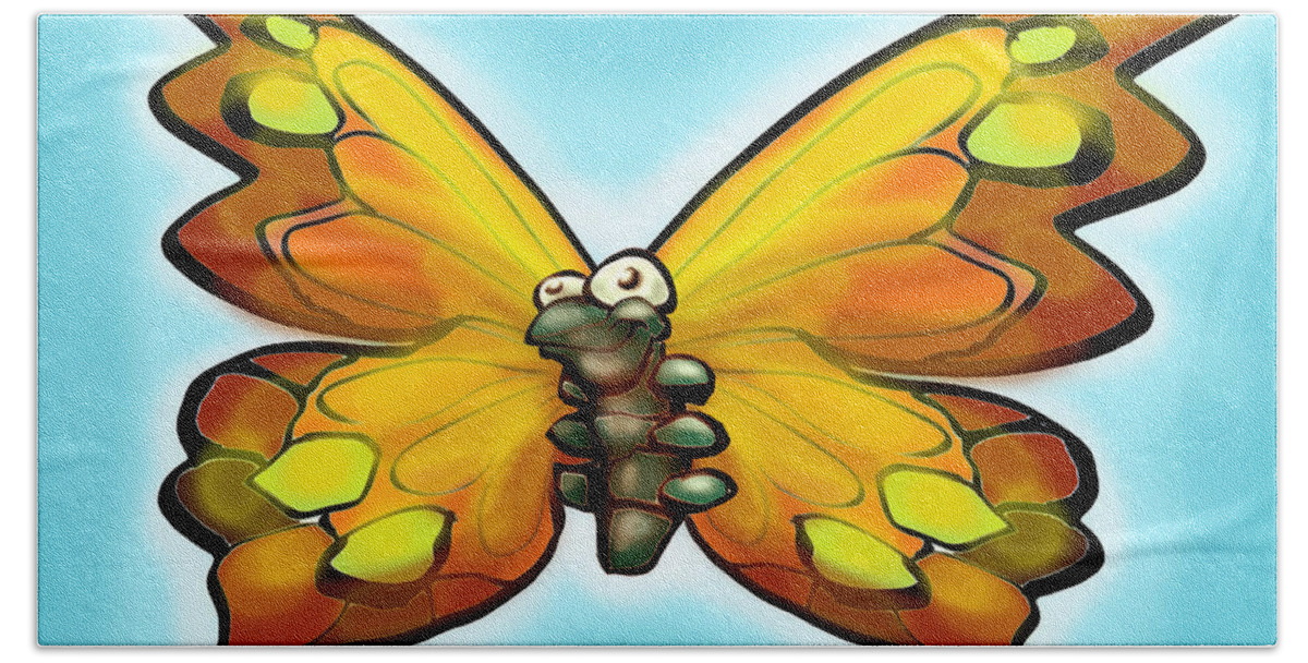 Butterfly Bath Sheet featuring the painting Butterfly #3 by Kevin Middleton