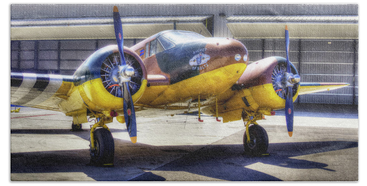 Aviation Hand Towel featuring the photograph C45 Expeditor #2 by Joe Palermo