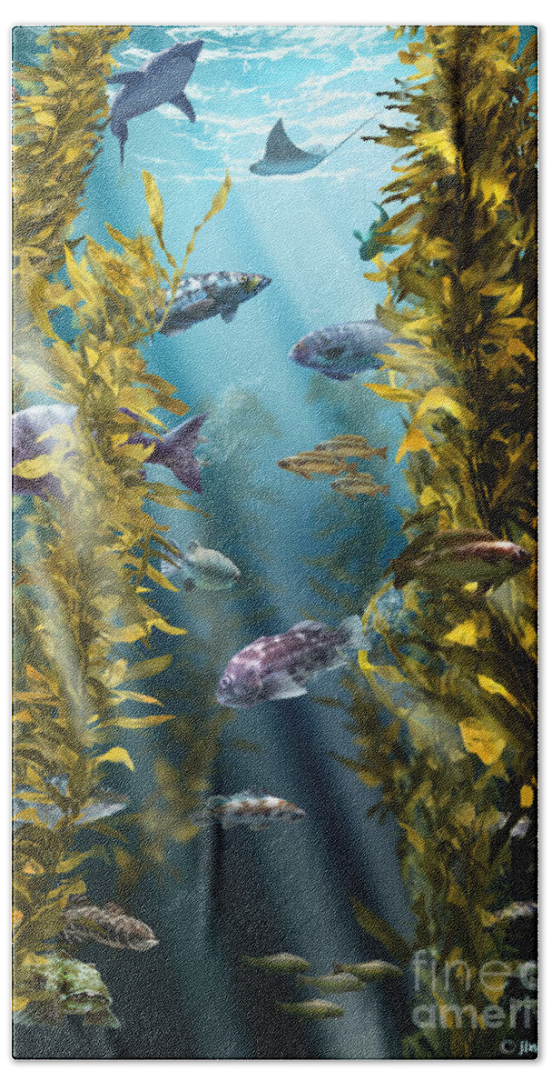 Kelp Forest Bath Towel featuring the photograph California Kelp Forest #1 by Jim Dowdalls