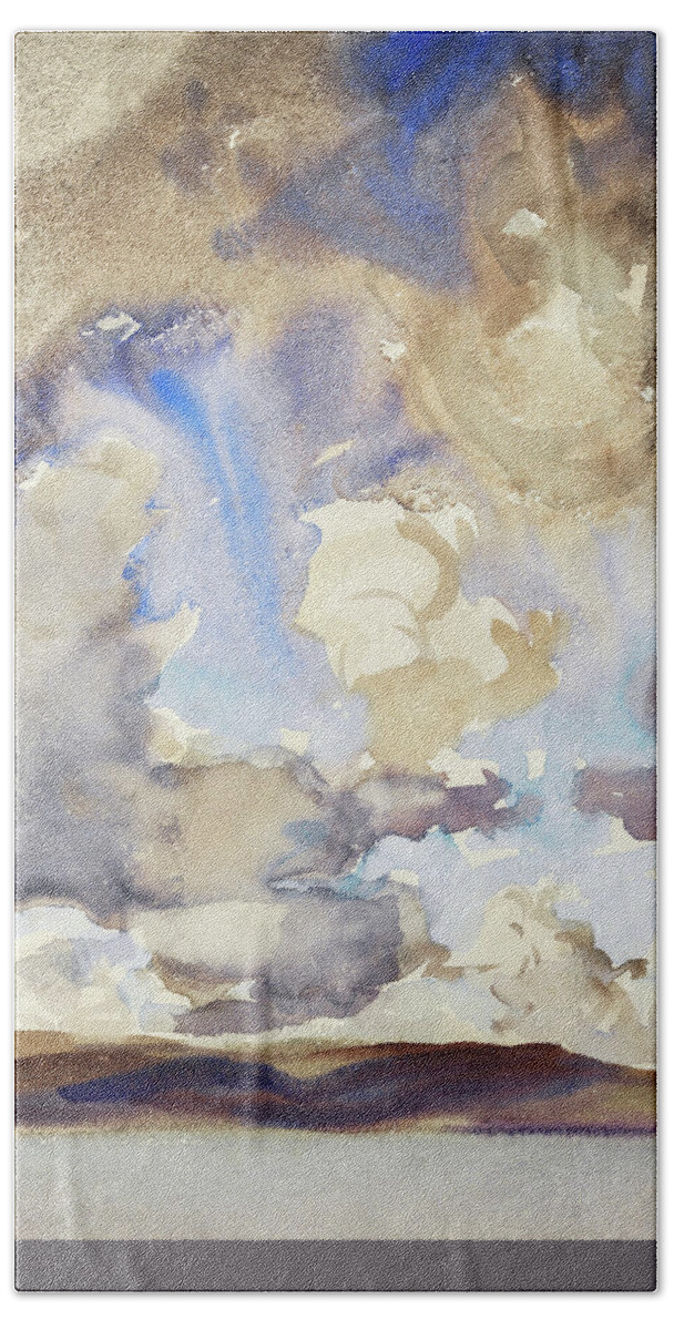 Clouds Bath Towel featuring the painting Clouds by John Singer Sargent