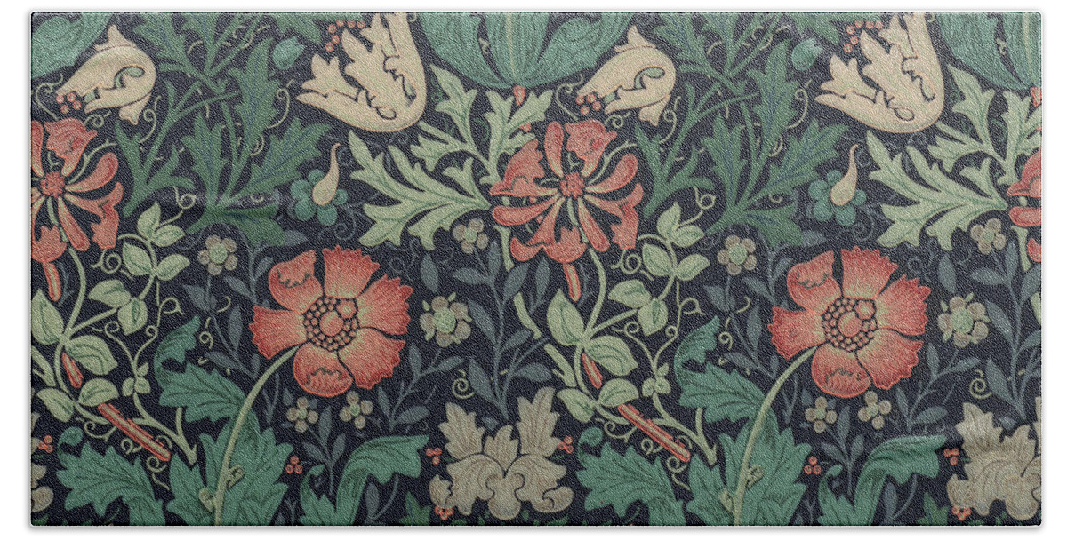 William Morris Hand Towel featuring the painting Compton by William Morris