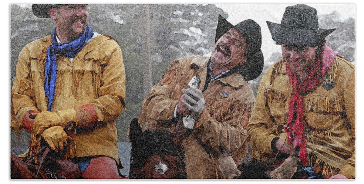 Cowboys Bath Towel featuring the photograph Cowboy Humor #1 by Matalyn Gardner