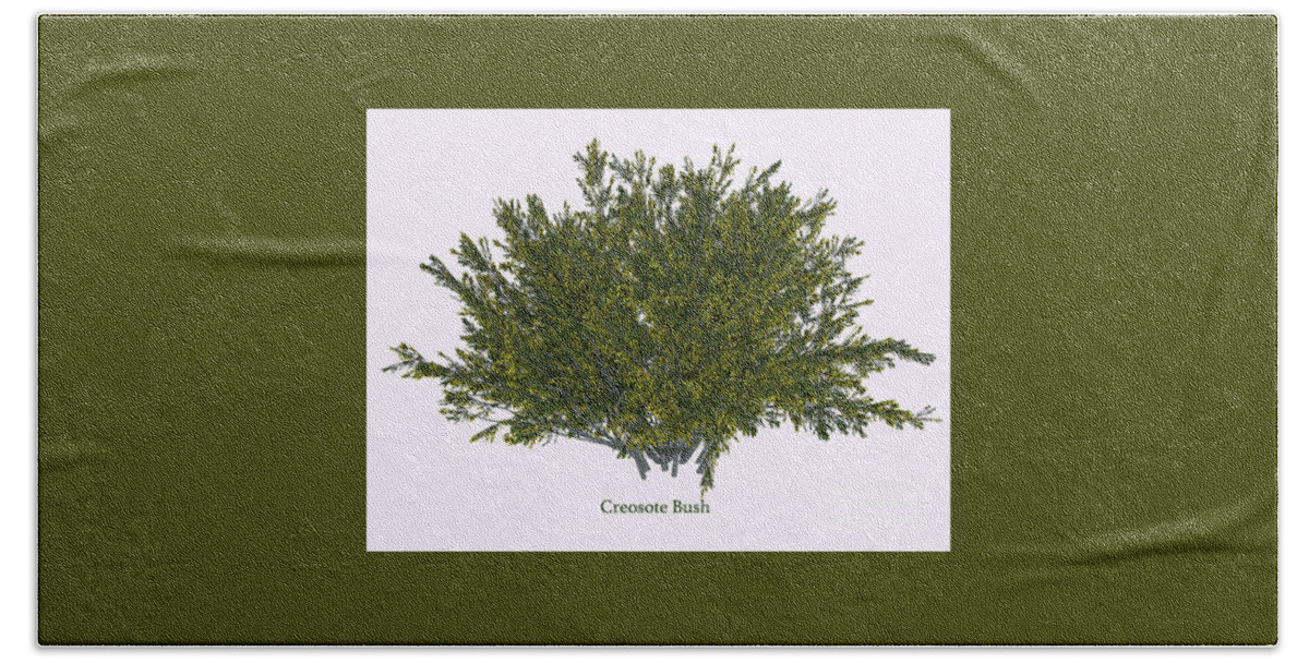 3d Illustration Hand Towel featuring the digital art Creosote Bush #2 by Corey Ford