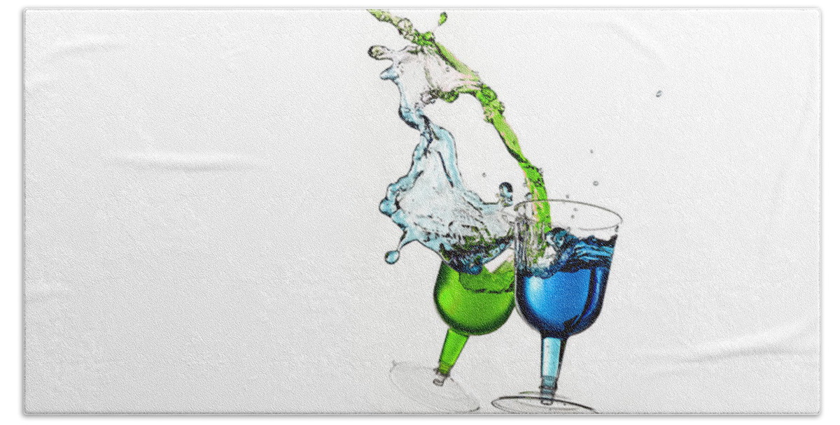 Alcohol Hand Towel featuring the photograph Dancing Drinks by Peter Lakomy