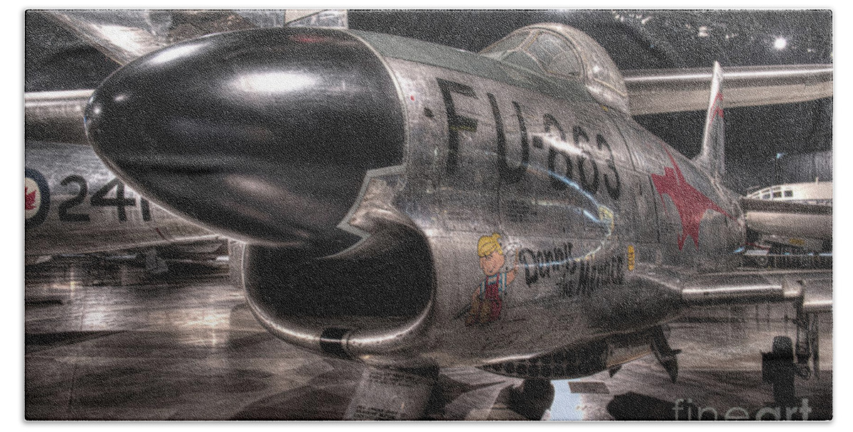 Dayton Bath Towel featuring the photograph Dennis the Menace, North American, F-86D Sabre #2 by Greg Hager