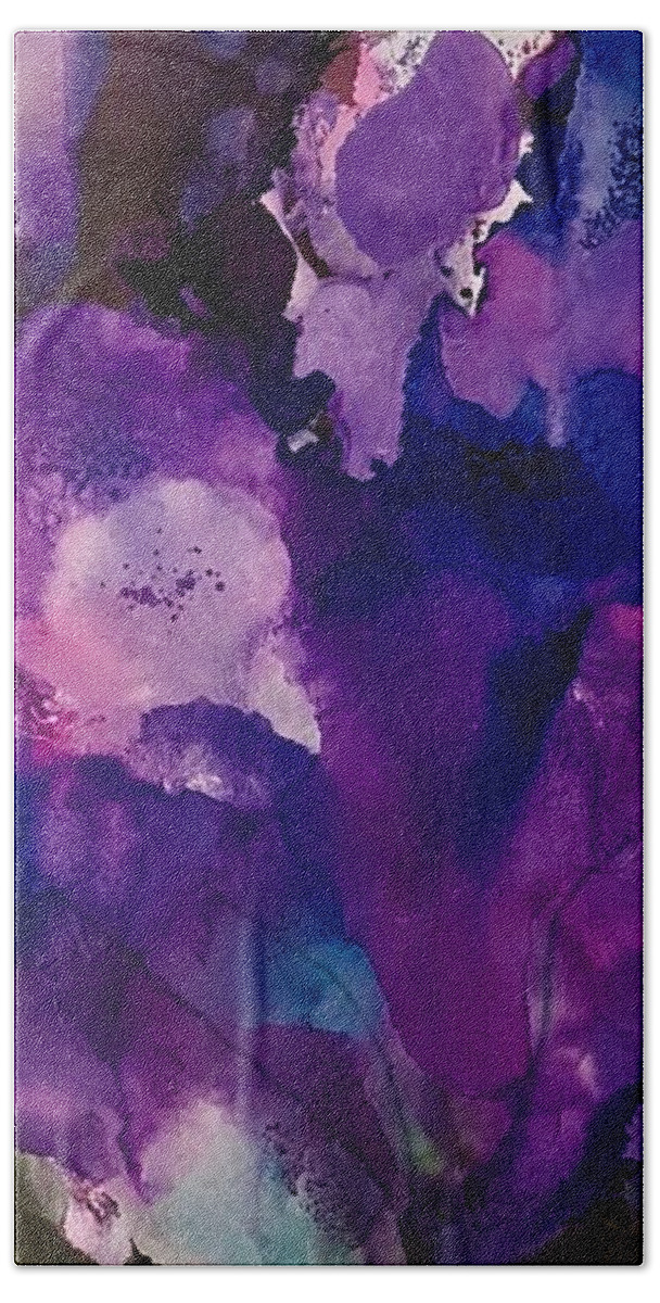 Abstract Flower Hand Towel featuring the painting Dreaming #2 by Tommy McDonell