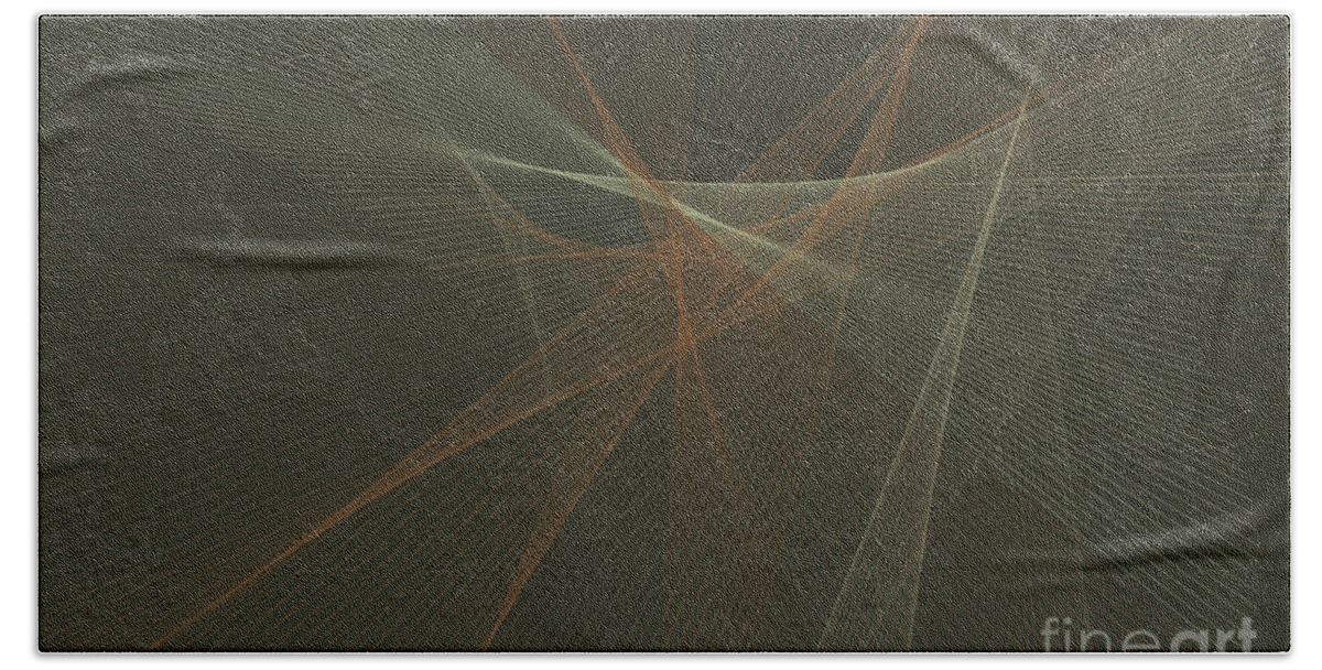 Abstract Hand Towel featuring the digital art Dust Computer Graphic Line Pattern by Frank Ramspott