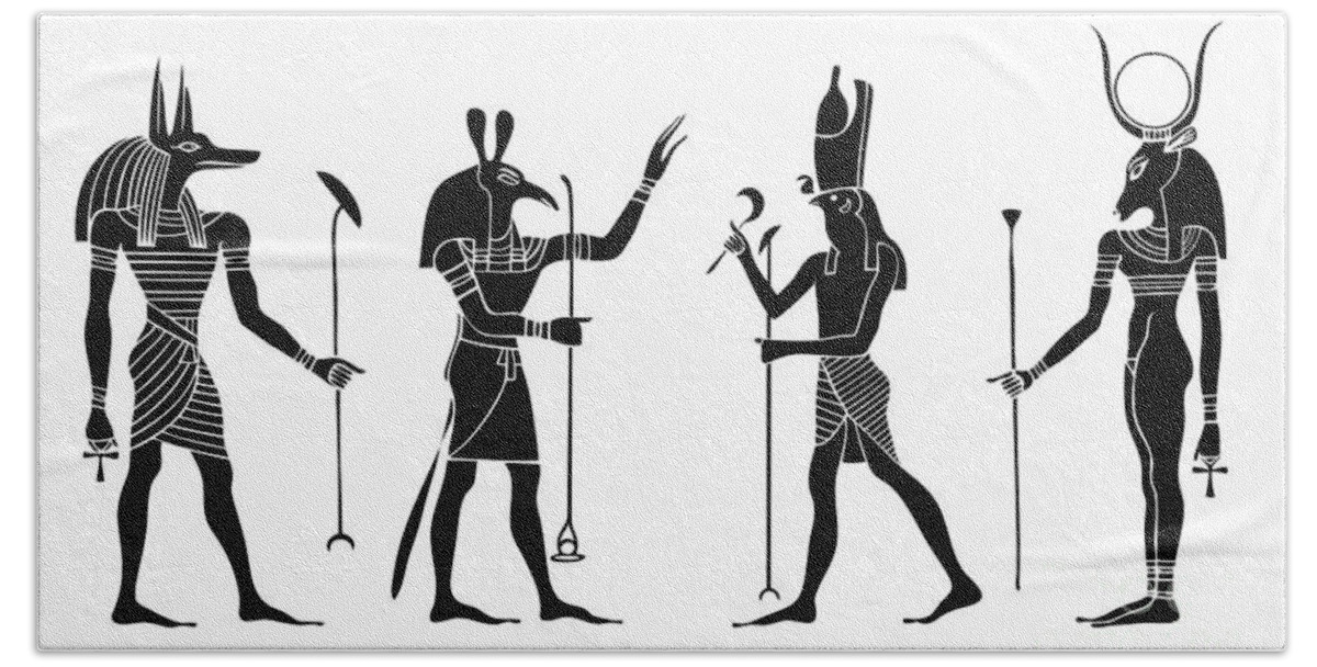 Gods of Ancient Egypt Bath Towel by Michal Boubin - Pixels