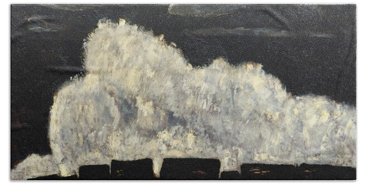 Marsden Hartley (american Bath Towel featuring the painting Evening Storm Schoodic by Marsden Hartley