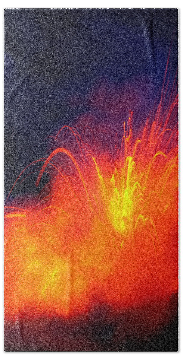A28g Bath Towel featuring the photograph Exploding Lava #1 by Greg Vaughn - Printscapes