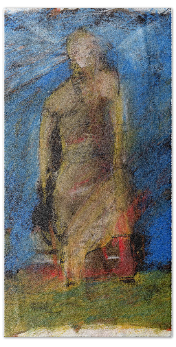 Painting Hand Towel featuring the photograph Figure in landscape #1 by JC Armbruster