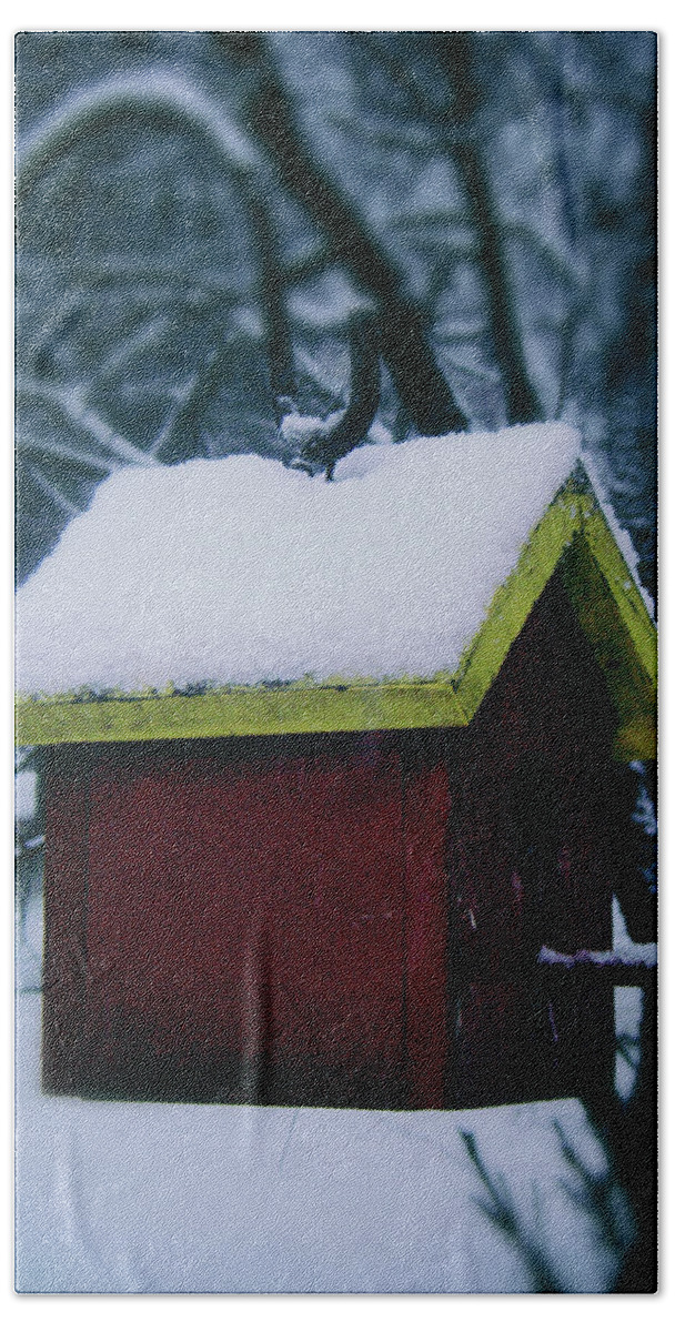 Snow Bath Towel featuring the photograph First Snow on the Roof #1 by Frank J Casella