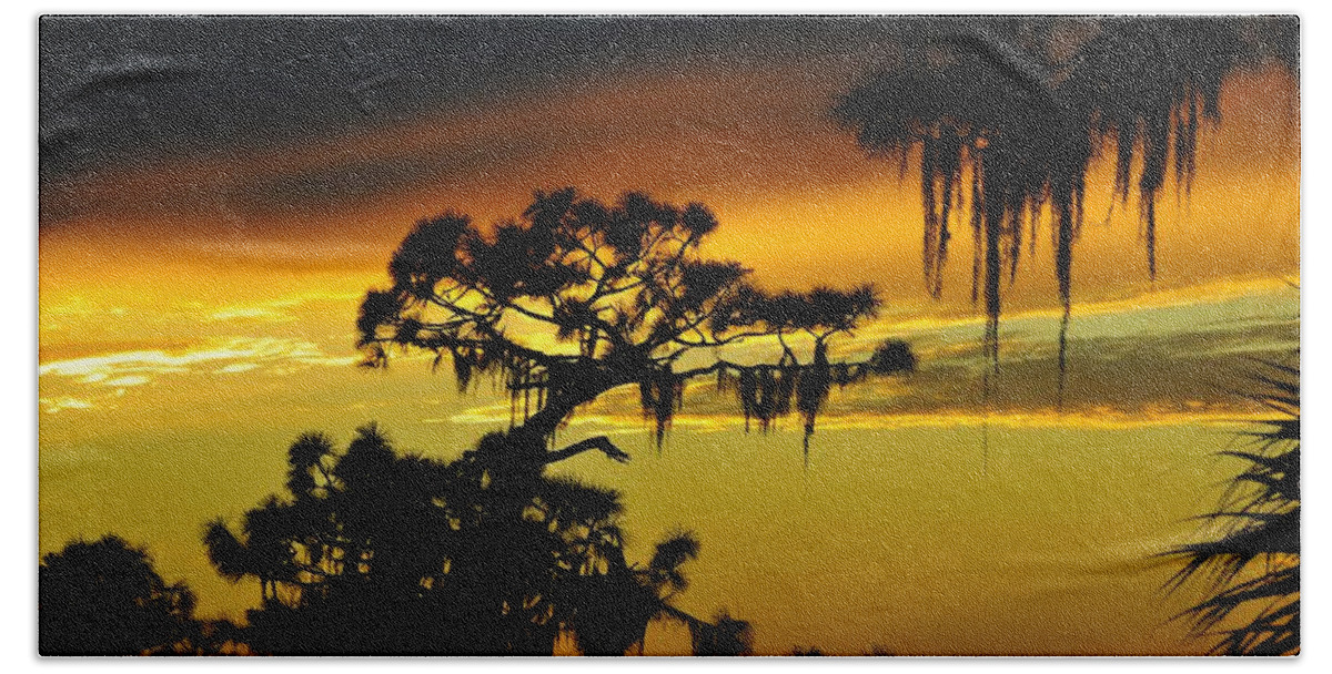 Sunset Bath Sheet featuring the photograph Central Florida Sunset by David Lee Thompson