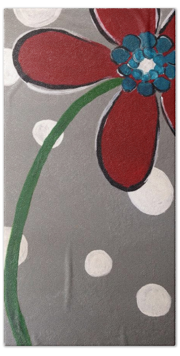 Polkadot Bath Towel featuring the photograph Flower Power #1 by Annie Walczyk