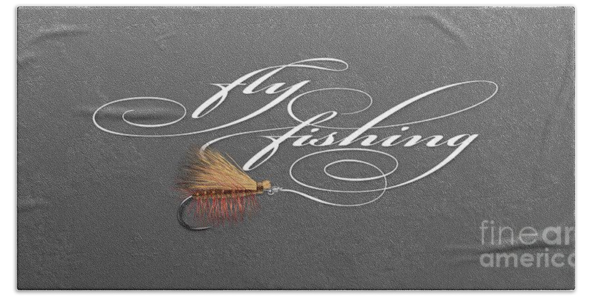 Flyfishing Bath Towel featuring the painting Fly Fishing Elk Hair Caddis #1 by Robert Corsetti