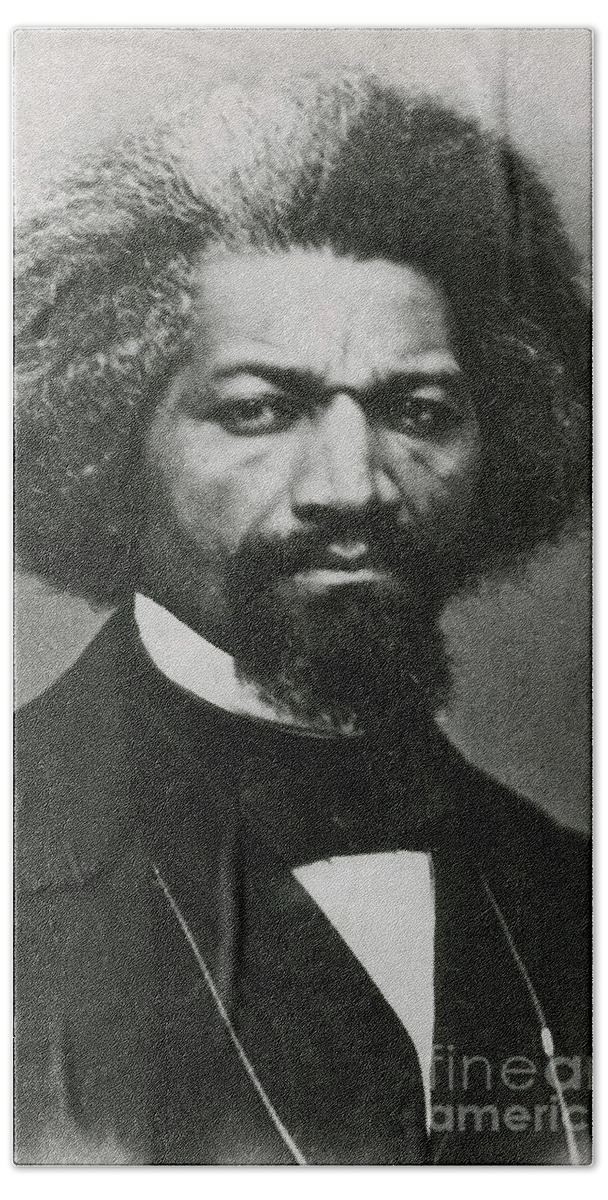 History Bath Towel featuring the photograph Frederick Douglass, African-american by Photo Researchers