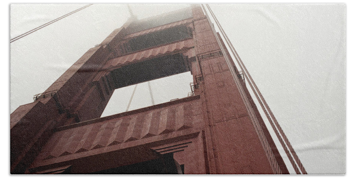 Bridge Bath Towel featuring the photograph Golden Gate Tower #1 by Mark Fuller