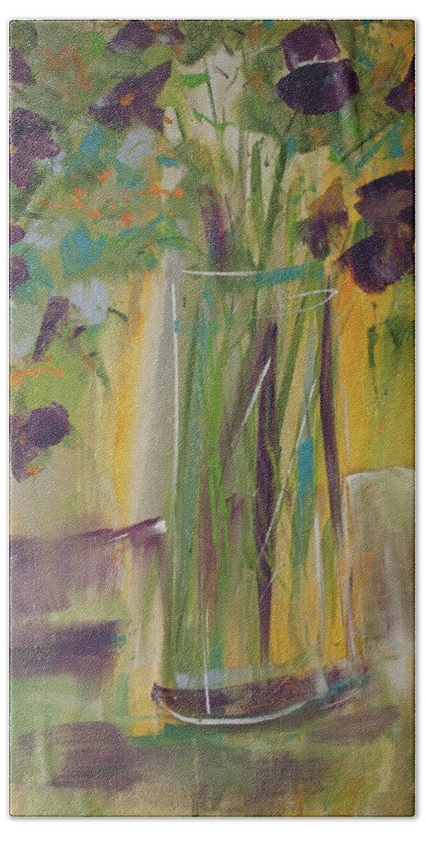 Floral Bath Towel featuring the painting Good Morning #1 by Terri Einer