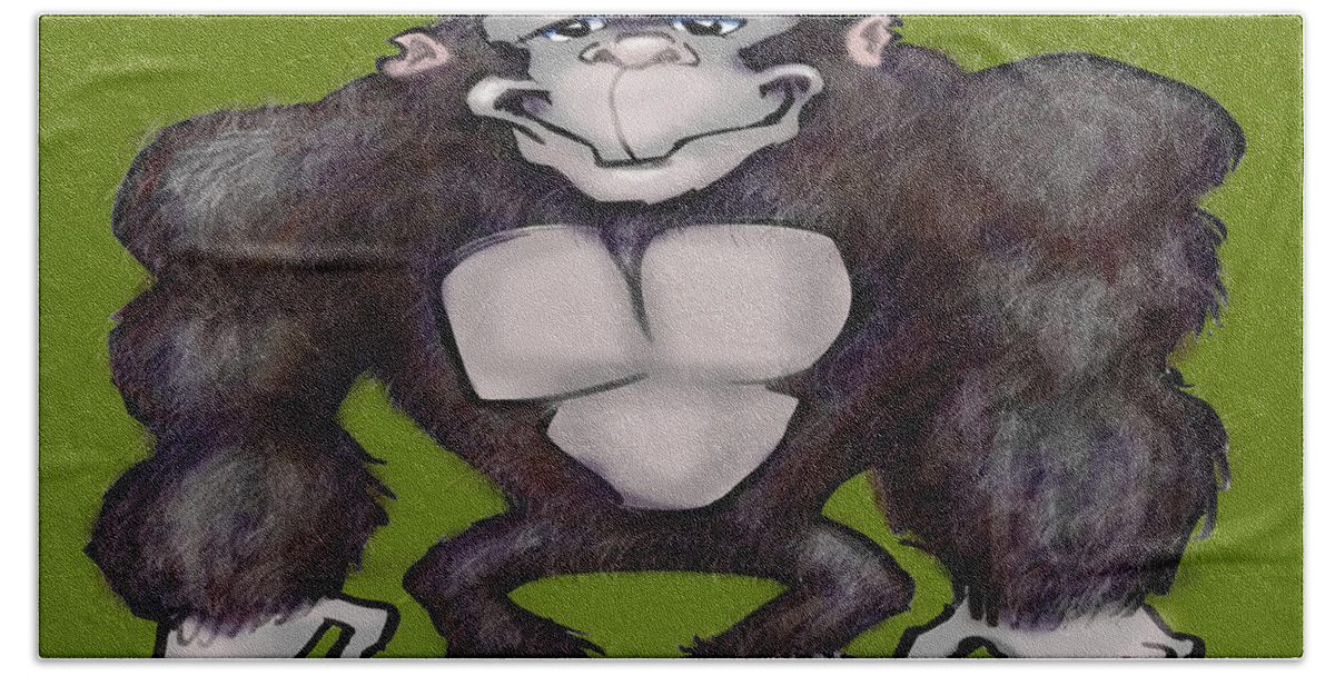 Gorilla Bath Towel featuring the digital art Gorilla by Kevin Middleton
