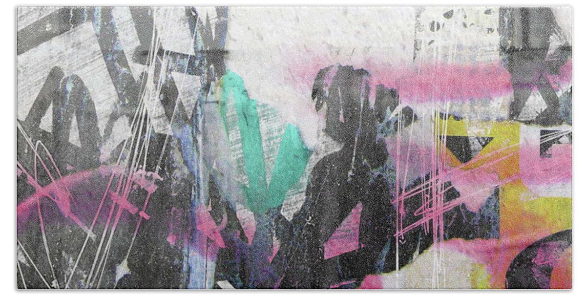Graffiti Bath Towel featuring the digital art Graffiti Grunge by Roseanne Jones