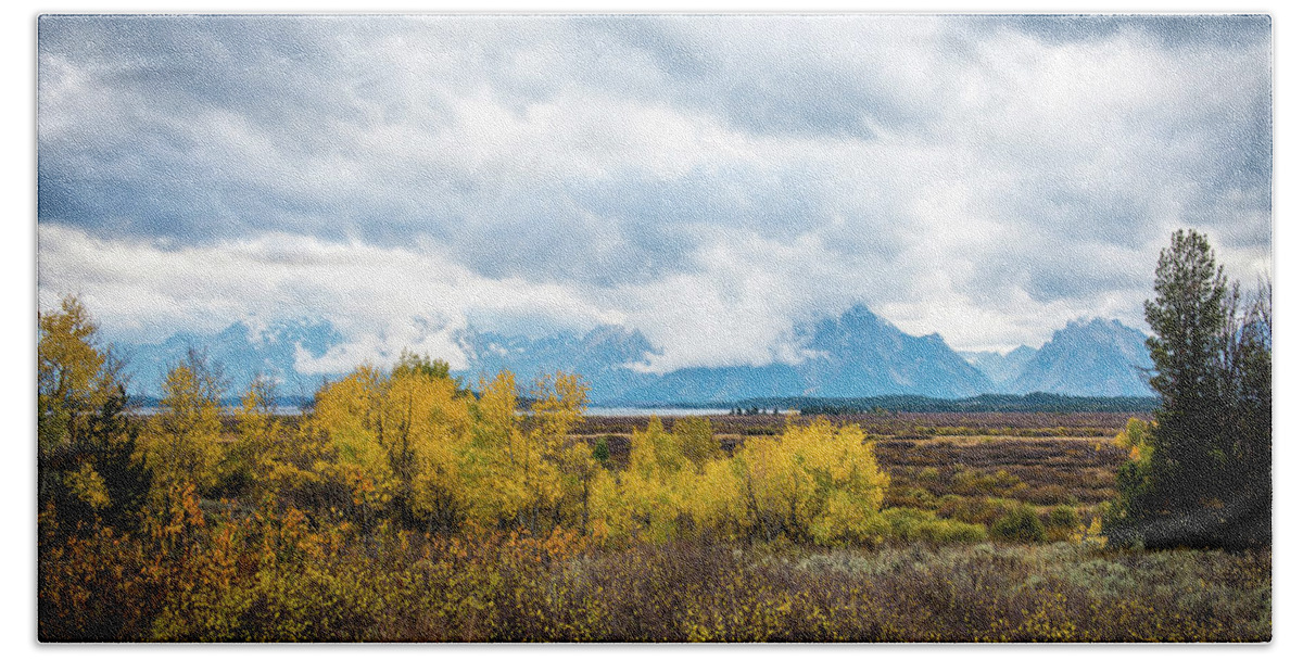 National Parks Hand Towel featuring the photograph Grand Tetons #2 by Aileen Savage