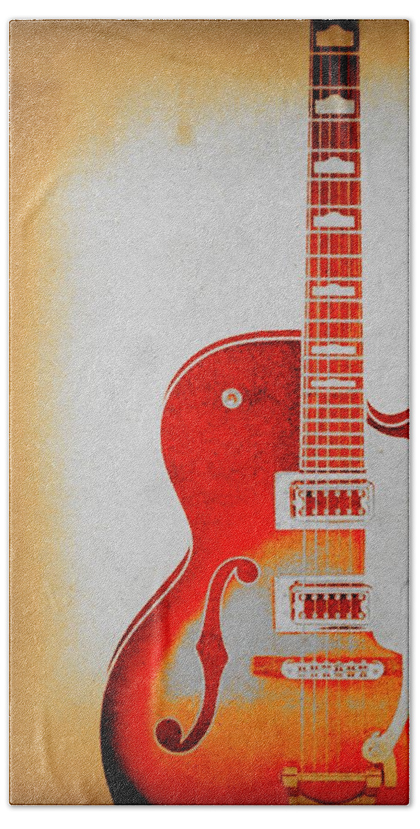 Guitar Bath Towel featuring the photograph Guitar Art #1 by Steve McKinzie