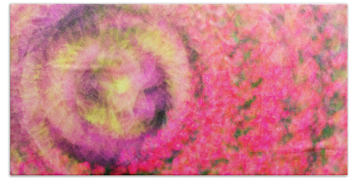 Summer Bath Towel featuring the photograph Impression Series - Floral Galaxies #1 by Ranjay Mitra