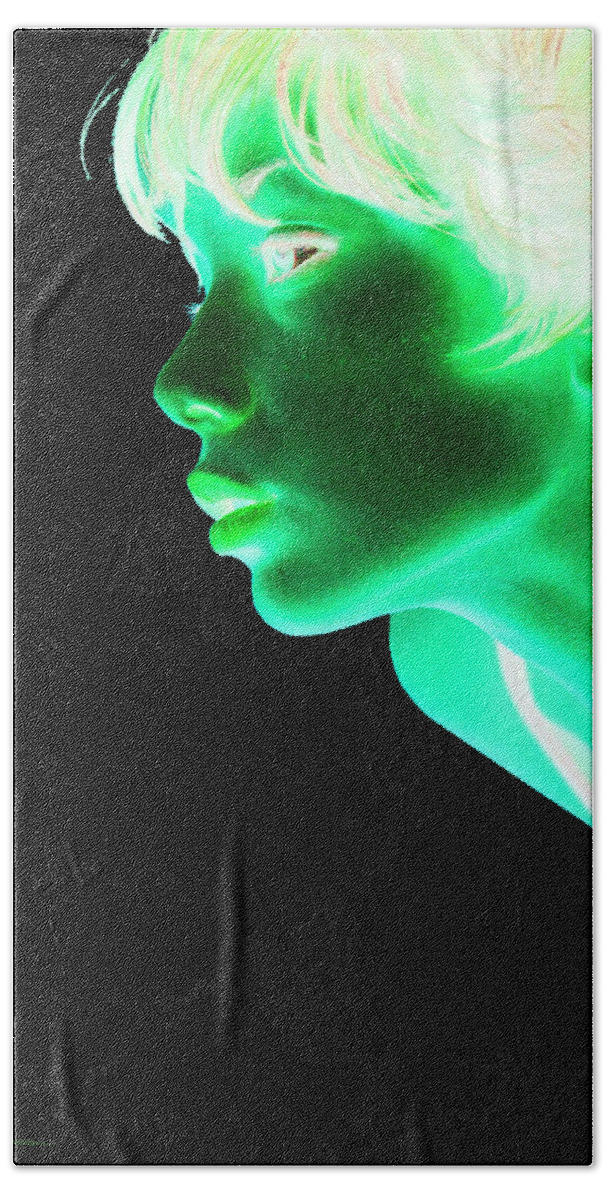 'visual Art Pop' Collection By Serge Averbukh Hand Towel featuring the photograph Inverted Realities - Green #1 by Serge Averbukh
