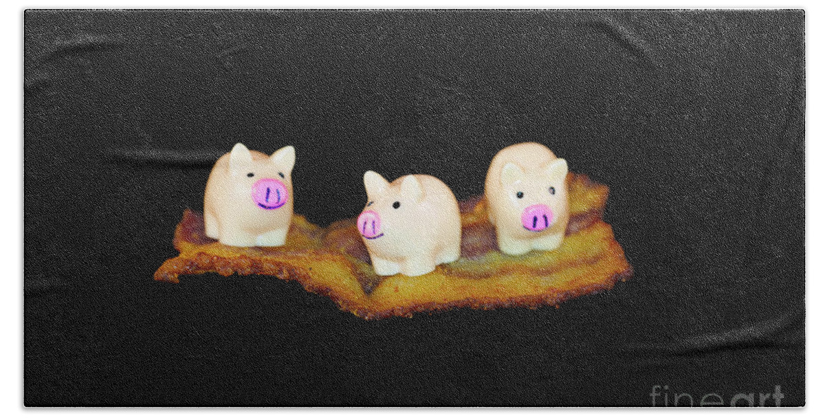 Pigs Hand Towel featuring the photograph Ironic Pigs #1 by Bruce Block