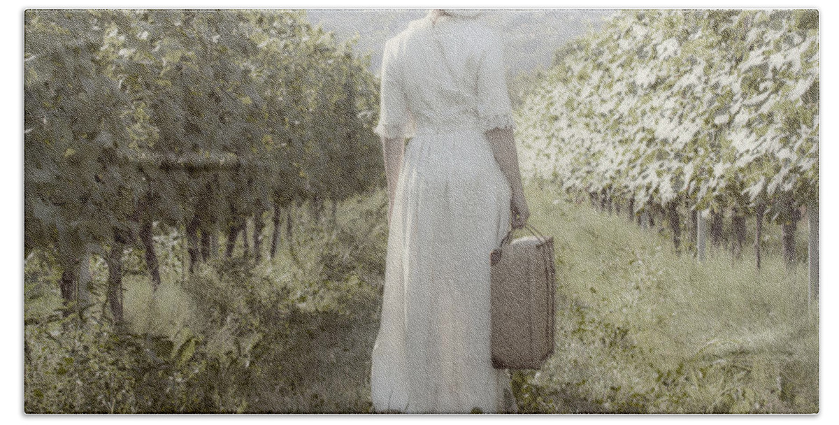 Female Hand Towel featuring the photograph Lady In Vineyard #1 by Joana Kruse