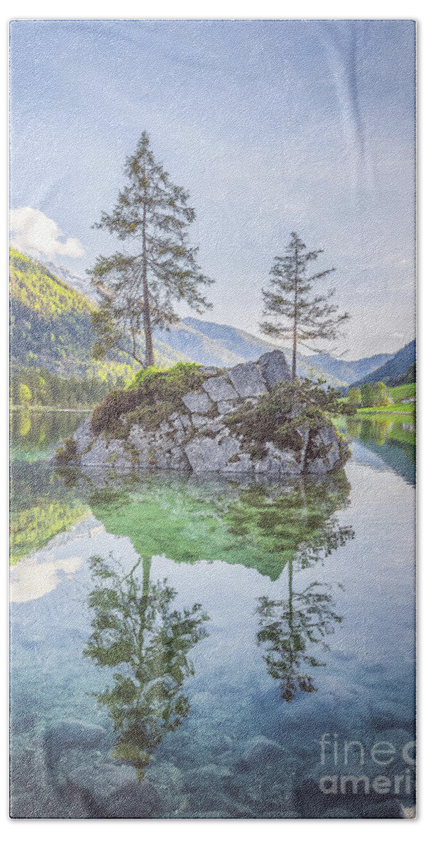 Alpine Bath Towel featuring the photograph Lake Hintersee #1 by JR Photography