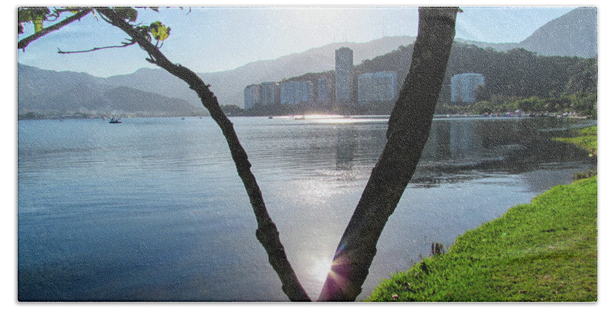 Rio De Janeiro Hand Towel featuring the photograph Lake in Rio #1 by Cesar Vieira