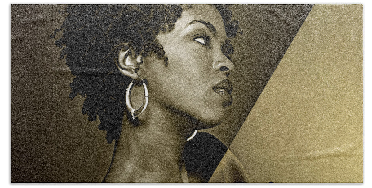 Lauryn Hill Hand Towel featuring the mixed media Lauryn Hill Collection #4 by Marvin Blaine