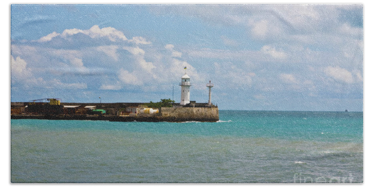 Sea Hand Towel featuring the photograph Lighthouse #1 by Irina Afonskaya