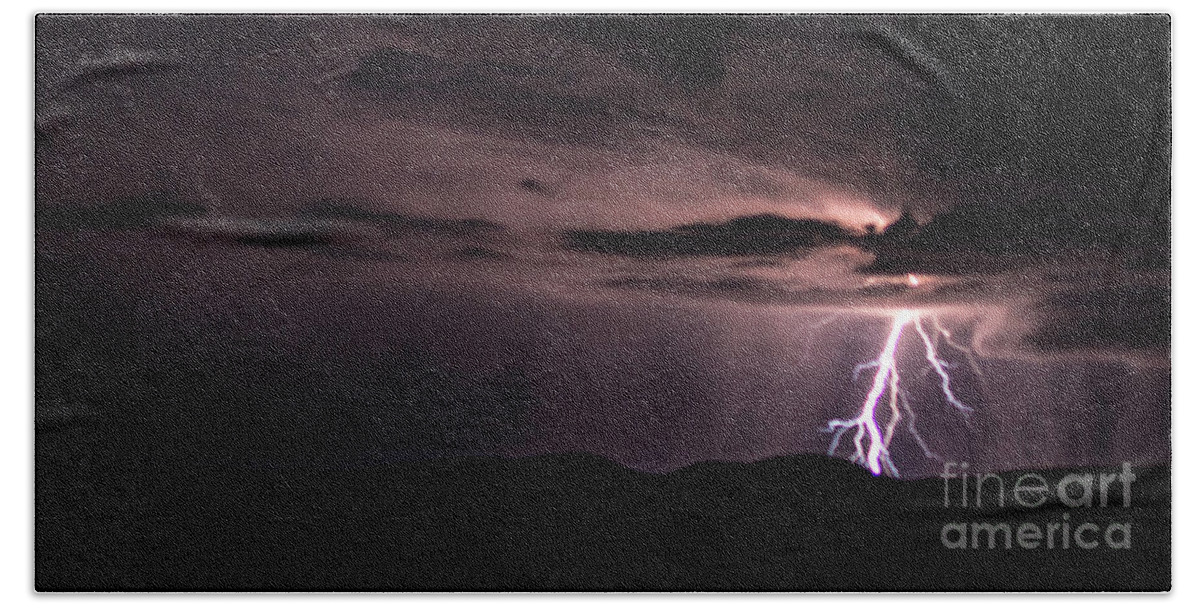 Lightning Hand Towel featuring the photograph Lightning #2 by Mark Jackson