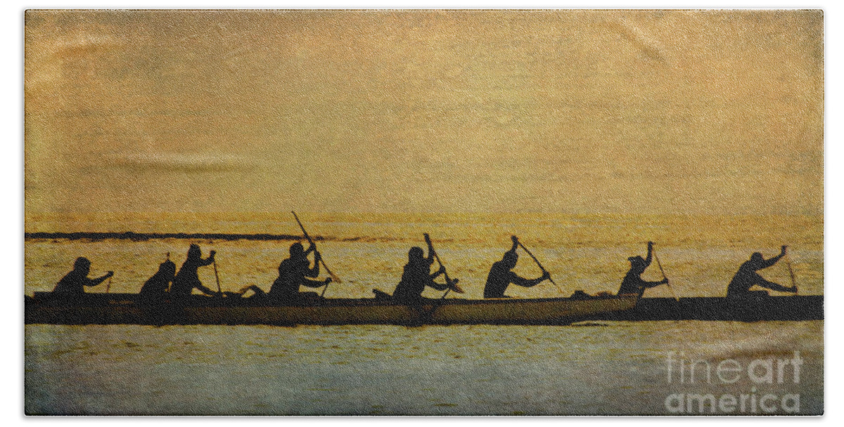 Ancient Traditions-canoe Paddling Hand Towel featuring the photograph Like Ancient Warriors #1 by Scott Cameron