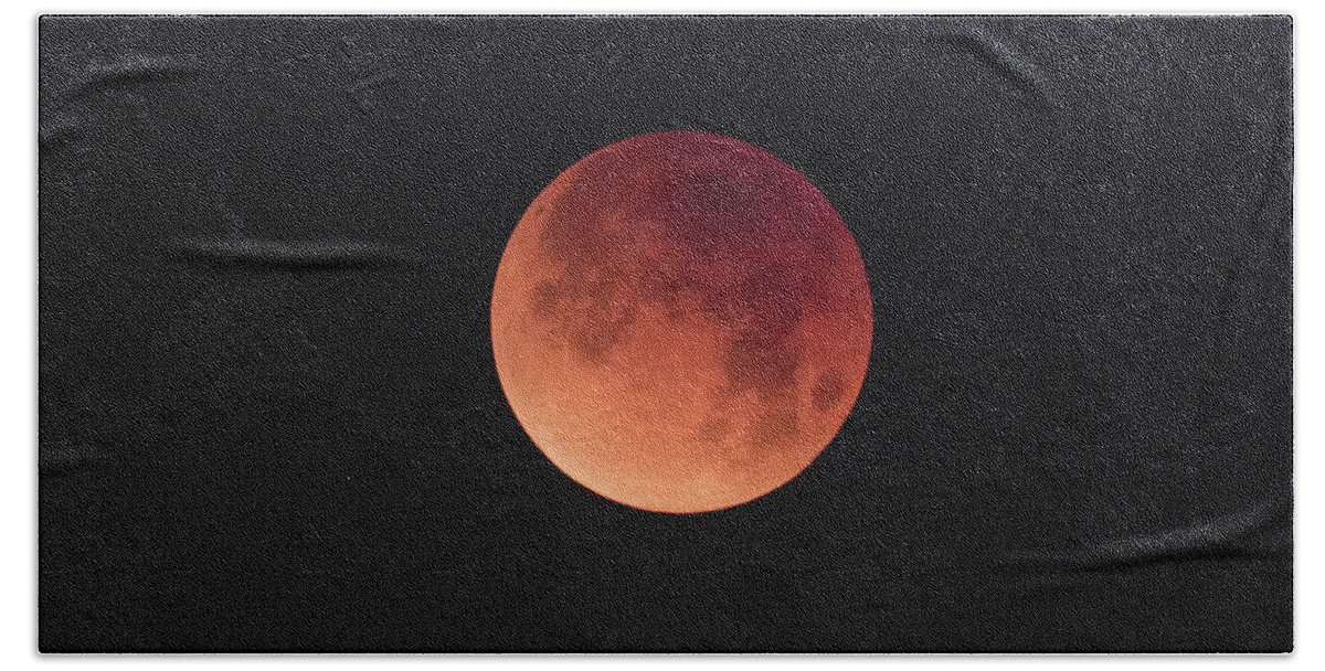 Moon Hand Towel featuring the photograph Lunar Eclipse #1 by Alan Vance Ley