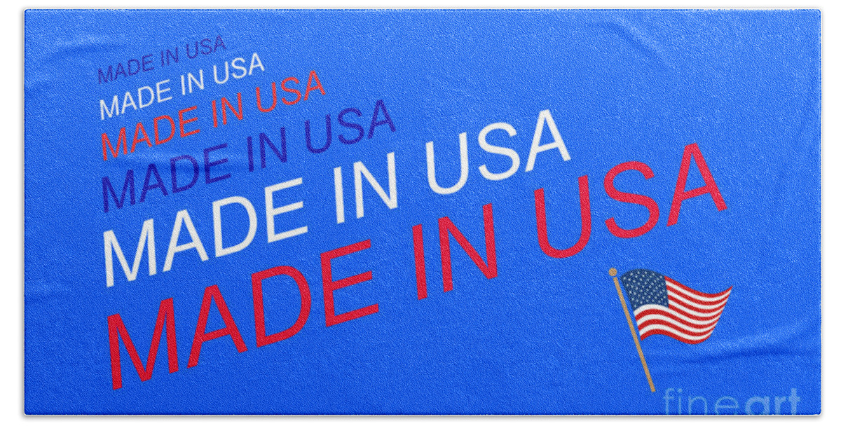 Made In Usa Bath Towel featuring the digital art Made In Usa #1 by John Shiron