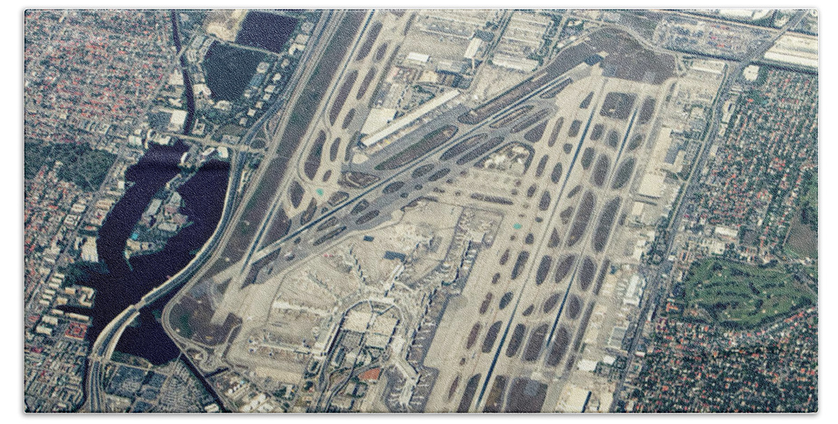 Miami International Airport Hand Towel featuring the photograph Miami International Airport Aerial Photo #1 by David Oppenheimer