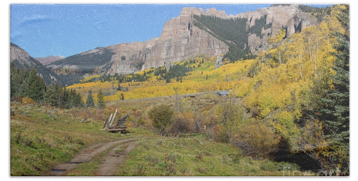 Colorado Aspen Landscape Bath Towel featuring the photograph Mountain Home by Jim Garrison
