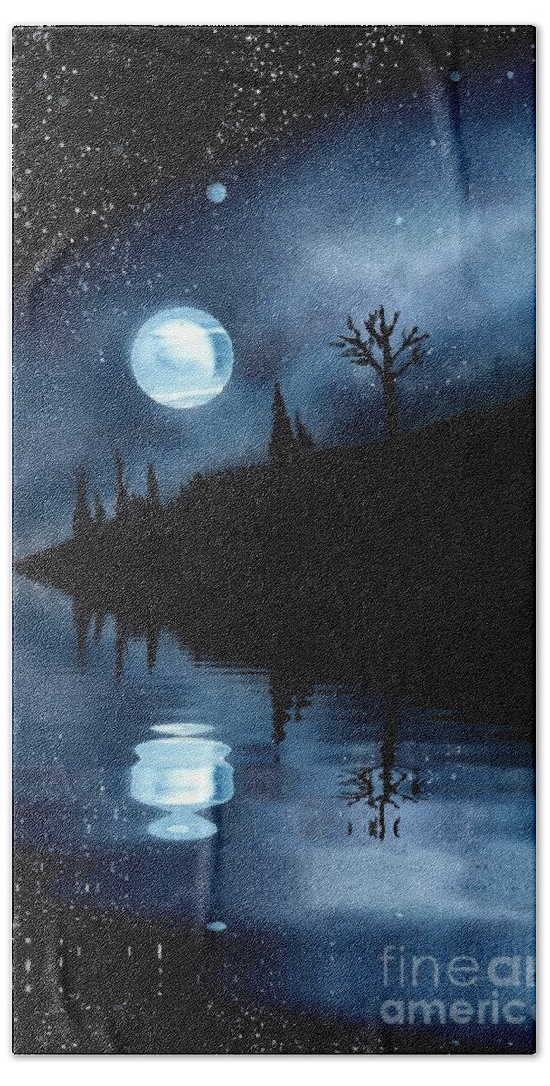 Acrylic Bath Towel featuring the painting Night Sky #1 by Bill Richards