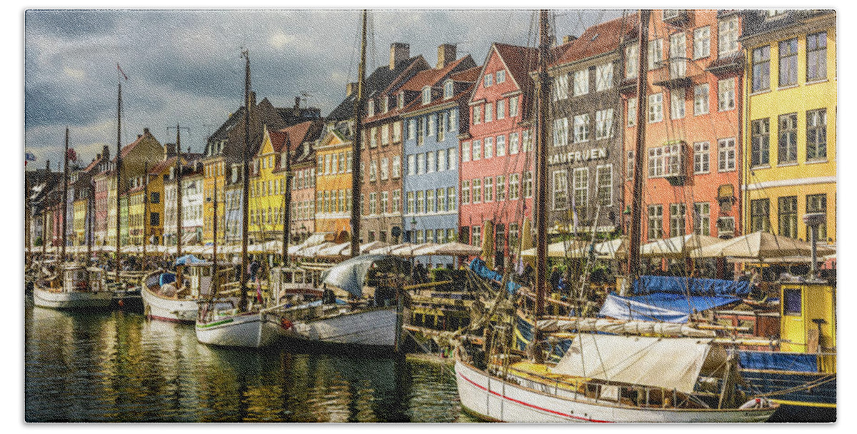 Nyhavn Bath Towel featuring the photograph Nyhavn #1 by Andrew Matwijec