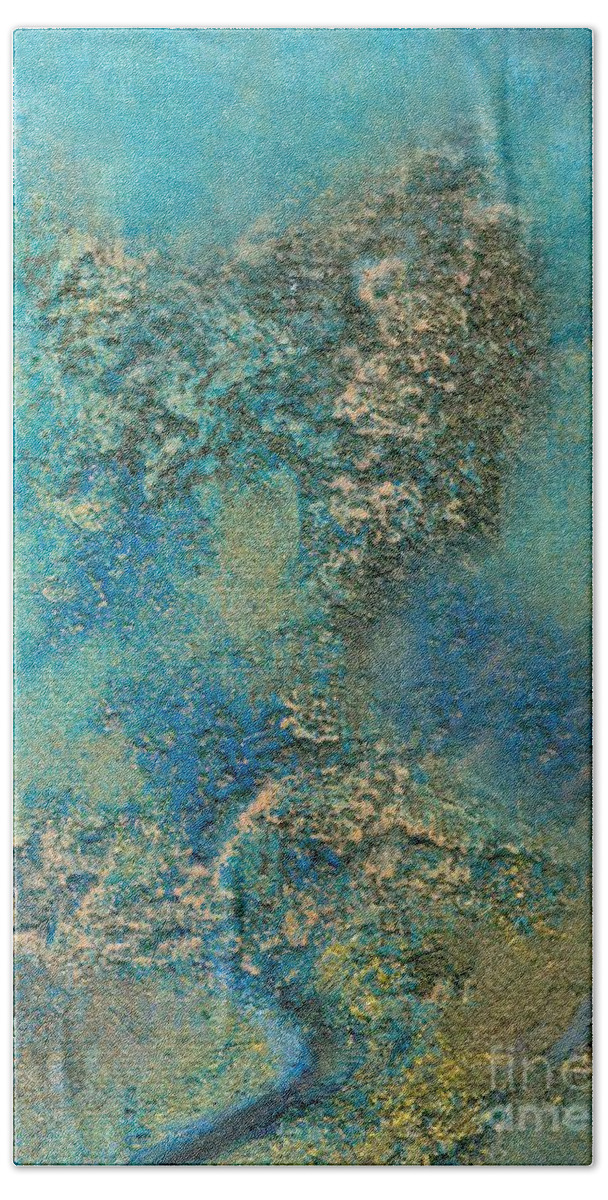 Philip Bowman Hand Towel featuring the painting Ocean Blue by Philip Bowman