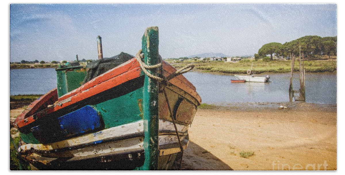 Port Hand Towel featuring the photograph Old Fishing Boat #1 by Carlos Caetano