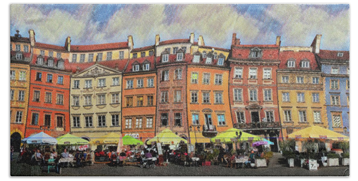 Bath Towel featuring the photograph Old Town in Warsaw # 29 by Aleksander Rotner
