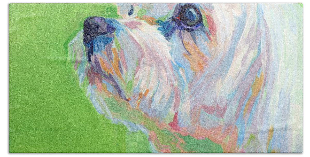 Maltese Hand Towel featuring the painting Parker by Kimberly Santini