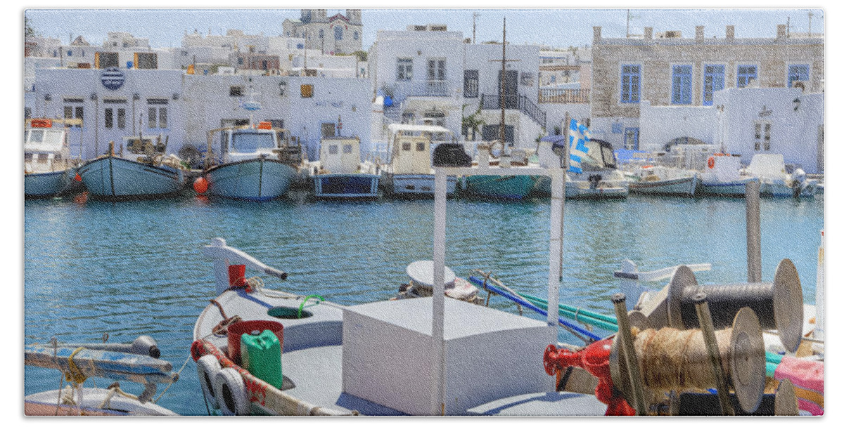 Naoussa Hand Towel featuring the photograph Paros - Cyclades - Greece #1 by Joana Kruse